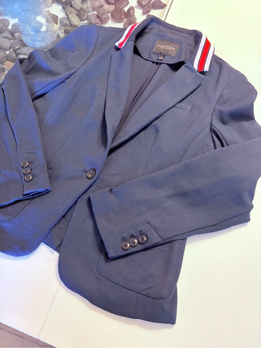 Banana Republic Navy Classic Blazer Top